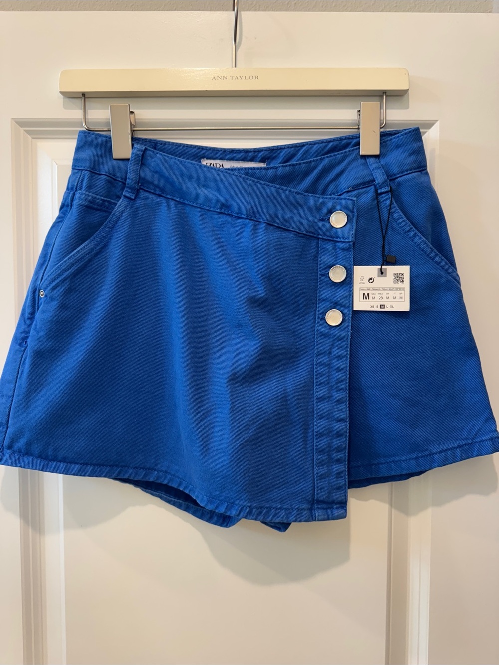 Zara Royal Blue Button-Front Skort